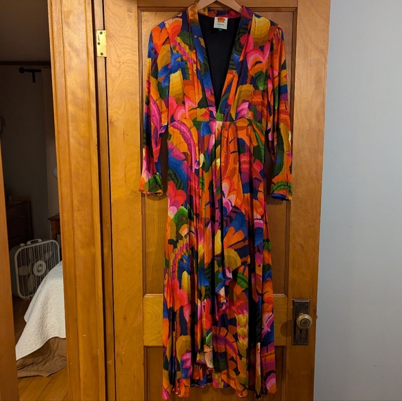 Farm Rio Rainbow Forest Maxi Dress | Size Small - Picture 4 of 6